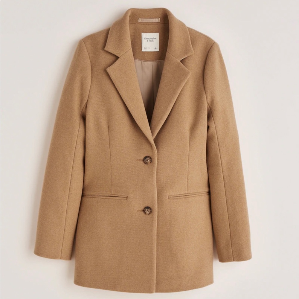 Wool Blend Blazer Coat